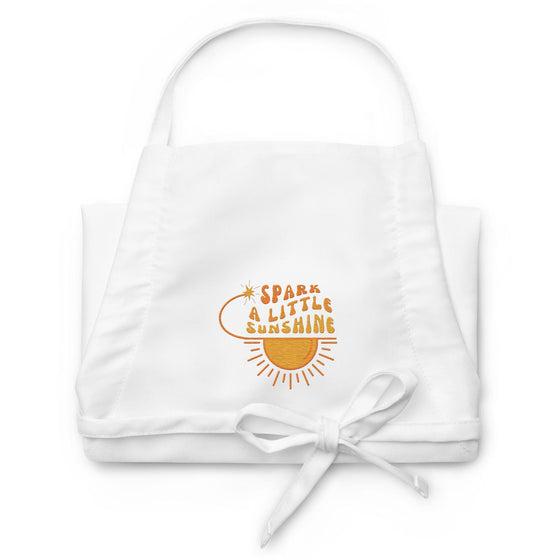 Aprons Spark A Little Sunshine Embroidered Apron - White
