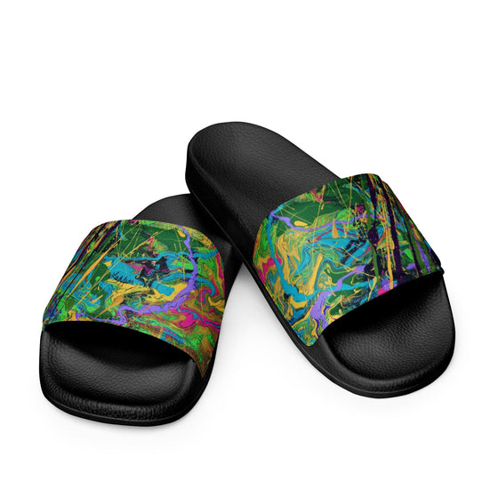 Flip-flops and Sandals Spark A Little Sunshine x Artist Lisa Alavi - "Mardi Gras Marble" - Men’s Slides