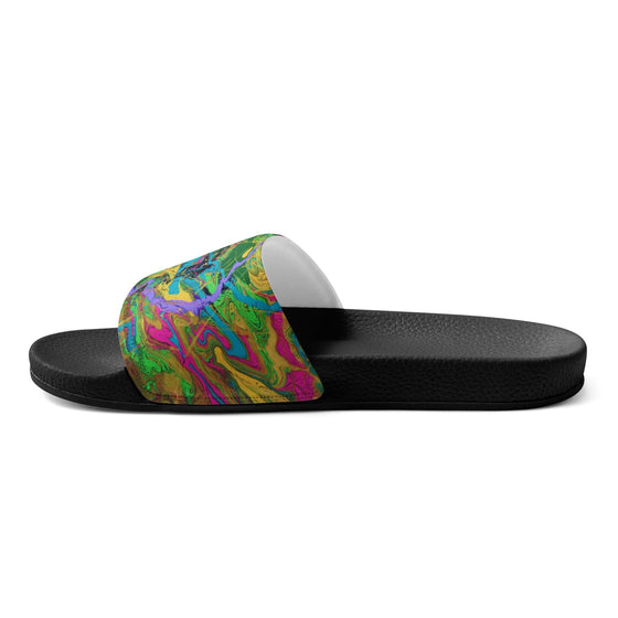 Flip-flops and Sandals Spark A Little Sunshine x Artist Lisa Alavi - "Mardi Gras Marble" - Men’s Slides
