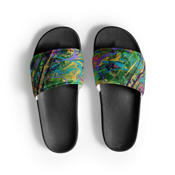 Flip-flops and Sandals Spark A Little Sunshine x Artist Lisa Alavi - "Mardi Gras Marble" - Women’s Slides