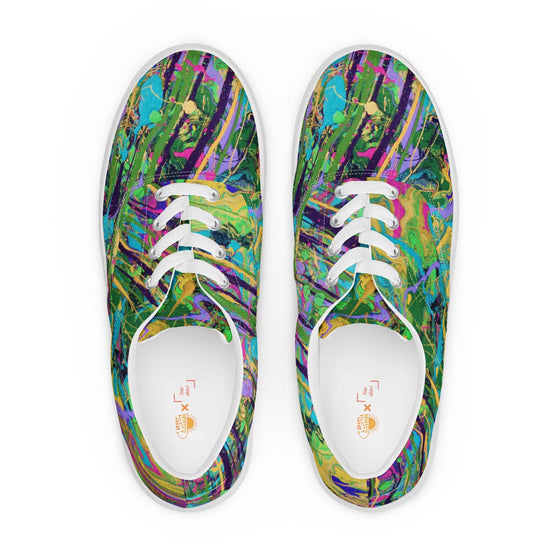 Shoes Spark A Little Sunshine x Artist Lisa Alavi - "Mardi Gras Marble" - Men's Lace-up Canvas Shoes