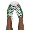Shoes Spark A Little Sunshine x Artist Lisa Alavi - "Mardi Gras Marble" - Women’s High Top Canvas Shoes