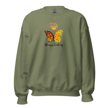  Spark A Little Sunshine Always Evolving (Orange Butterfly) (Unisex) Sweatshirt - Deep Olive Green