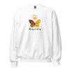 Spark A Little Sunshine Always Evolving (Orange Butterfly) (Unisex) Sweatshirt - White