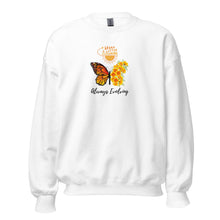  Spark A Little Sunshine Always Evolving (Orange Butterfly) (Unisex) Sweatshirt - White