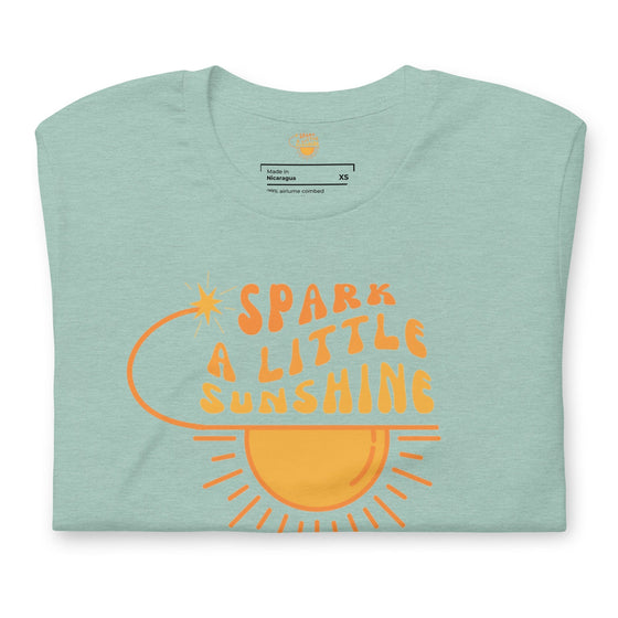 Spark A Little Sunshine Brand Logo Tee (Unisex T-Shirt) - Heather Prism Dusty Blue