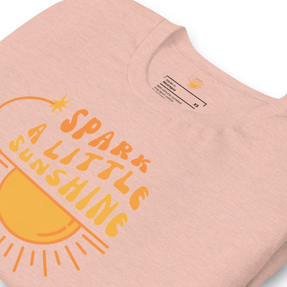 Spark A Little Sunshine Brand Logo Tee (Unisex T-Shirt) - Heather Prism Peach