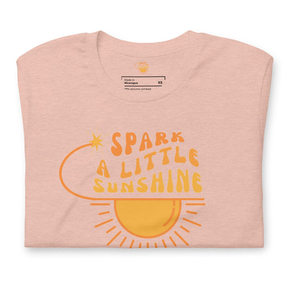 Spark A Little Sunshine Brand Logo Tee (Unisex T-Shirt) - Heather Prism Peach