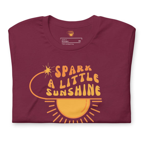 Spark A Little Sunshine Brand Logo Tee (Unisex T-Shirt) - Maroon