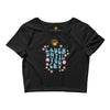 Spark A Little Sunshine Laugh Until You Cry ( Blue Letters) - Women’s Crop Tee - Black