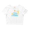 Spark A Little Sunshine Let's Choose Kindness ( Blue Letters) - Women’s Crop Tee - White