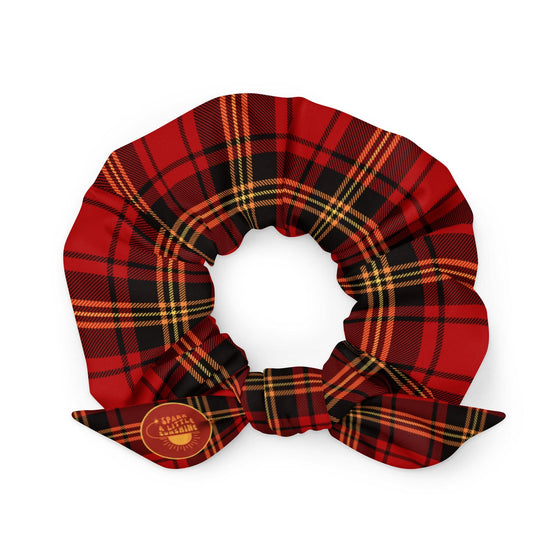 Spark A Little Sunshine Plaid Recycled Scrunchie - Cozy By The Fire