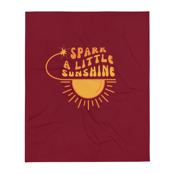 Spark A Little Sunshine Throw Blanket - Burgundy